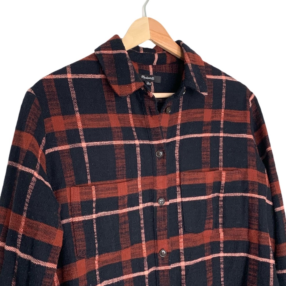 Madewell Slub Flannel Sunday Shirt in Evins Plaid Size XS Long Sleeves - Picture 4 of 14